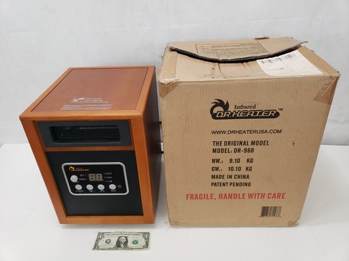 Dr Heater - Infrared Room Heater in Rolling Cabinet Brown Wood Grain  Programable - NewIt