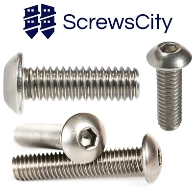 Button Head Screws Hex Allen Socket Bolts Stainless Steel M3 M4 M5 M6 M8 M10 M12