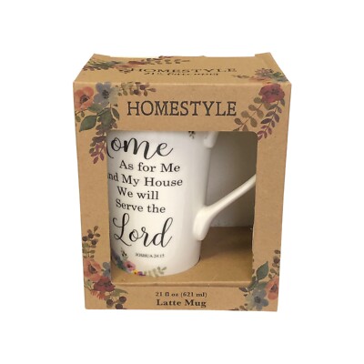 Coffee Tea Latte Mug Cup Ceramic White Kent Pottery Home Style 6 inch tall