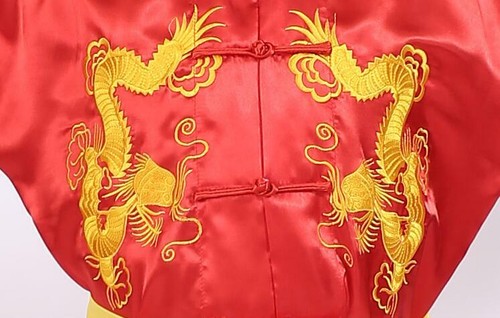 Silk Martial Arts Kung Fu Uniform Tai Chi Suit Wushu Clothes Dragon Embroidery - Picture 8 of 14
