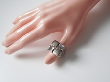 925 Sterlingsilber Ring Massiv Karo/Quadrat 19,8 g/Gr.54