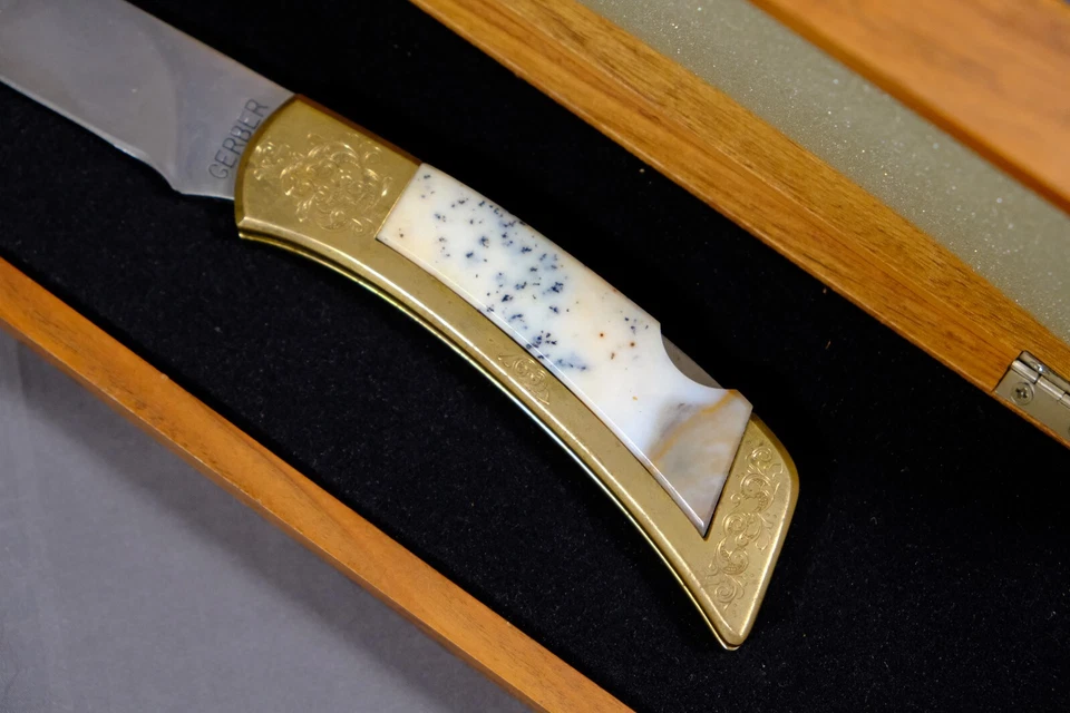 Navaja de Bolsillo Plegable Gerber Agate Stone Limited 0056 Deportista Grande Caza Foto 3 de 4