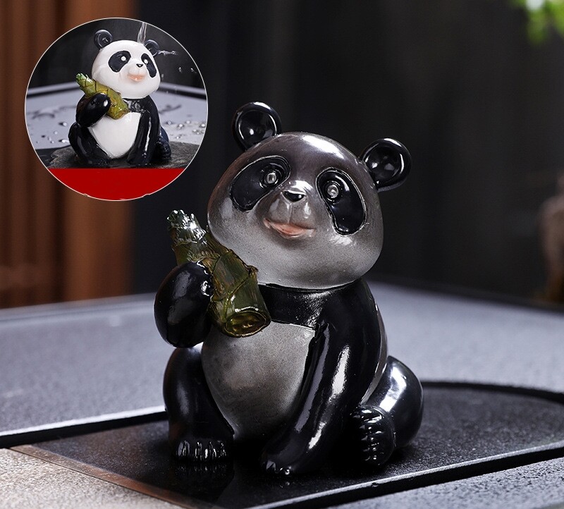 Color Change In Touch Of Hot Water Resin Panda Statue Table
