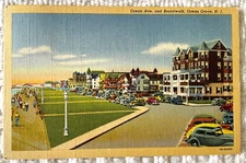 OCEAN GROVE, New Jersey LINEN Postcard Ocean Avenue and Boardwalk