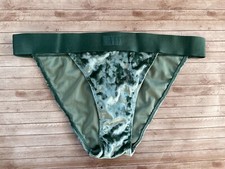 Nwt PINK Victorias Secret Crushed Velvet Bikini Panty Knickers Green L Large