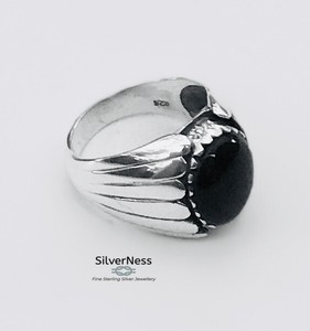 Silverness Men S Jewellery Black Onyx Ring 925 Sterling Silver Ebay