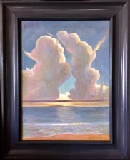 In Thought of Maynard Dixon Oil Painting canvas framed original sunset 24"x 20"