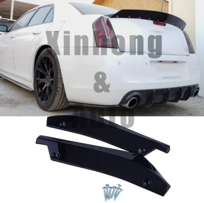 For Chrysler 300 Glossy Black Rear Bumper Lip Diffuser Splitter Canards Spoiler