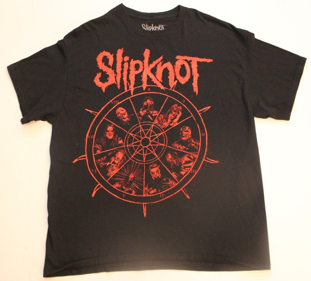 SLIP KNOT Black T-Shirt XL Scribble Star Compass Logo Nu