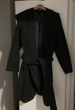 Venus Women's Hooded Coat-black Nwot