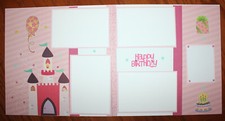 birthday girl scrapbook pages 2 each 12 x 12 handmade photo ready princess pages