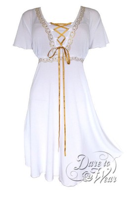 white and gold outfits plus size