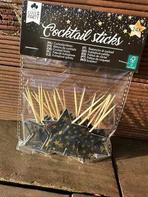 Silvester Cocktail Sticks / Snack Spiesse / 24 Stück / Partydekoration