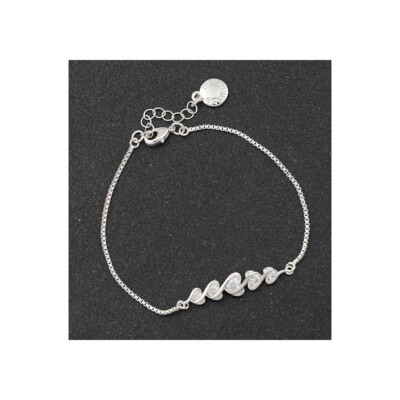 Equilibrium Pure Elegance Triple Heart Silver Plated Bracelet UK