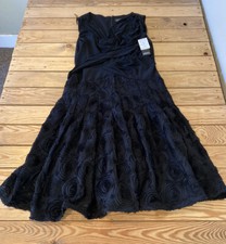 Adrianna Papell NWT $180 Women’s Sleeveless Textured skirt Dress 12 Black R6