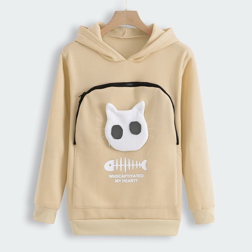 Women Sweatshirt Animal Pouch Hoodie 