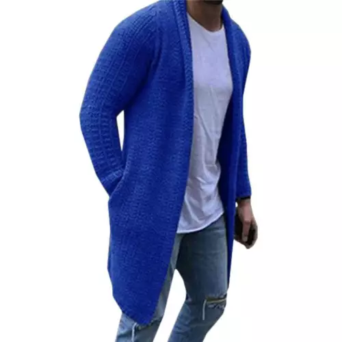 Mens Knitted Long Sleeve Cardigan Sweater Winter Casual Jacket Coat Tops Outwear - Picture 13 of 19
