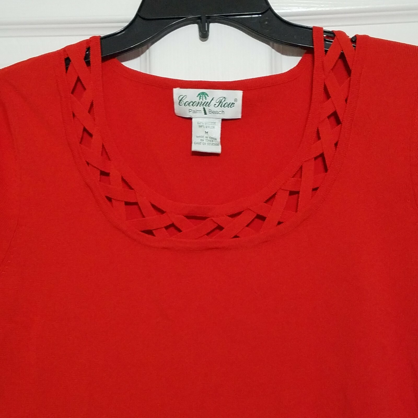 FILA Camicia da donna carina Coconut Row Palm Beach ~ taglia M ~ corallo ~ manica corta