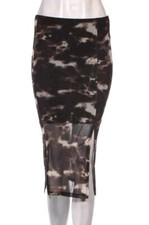 Topshop Damen Camo Mesh Midi Rock Netz Skirt mit Schlitt Gr 36