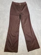 Vintage Dittos Pants Teens Size 10 Brown Flare Wide Leg High Waisted Retro Class