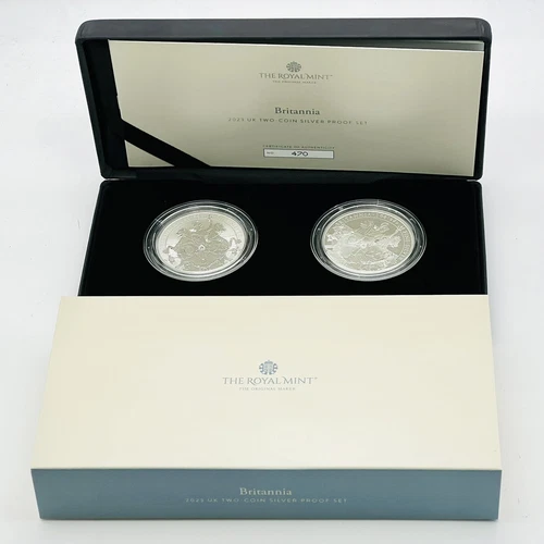 2023 RM Silver Proof & Reverse Frosted Proof 1oz Britannia £2 Two-Coin Set N:470