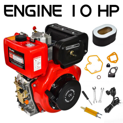 Diesel Engine 411cc Vertical 4 Stroke Single Cylinder 10HP 72.2mm Shaft Length