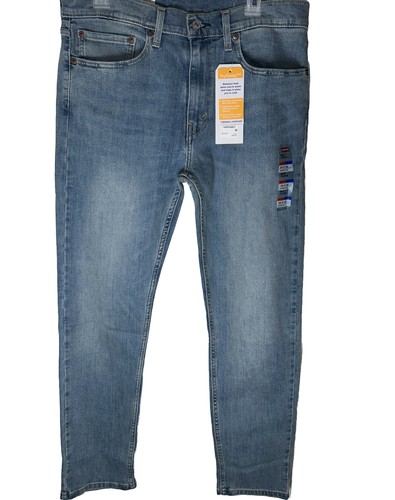 Levis 502 Jeans Men Size 34x32 Button Fly Taper Stretch Denim Blue Casual NWT - Picture 3 of 9