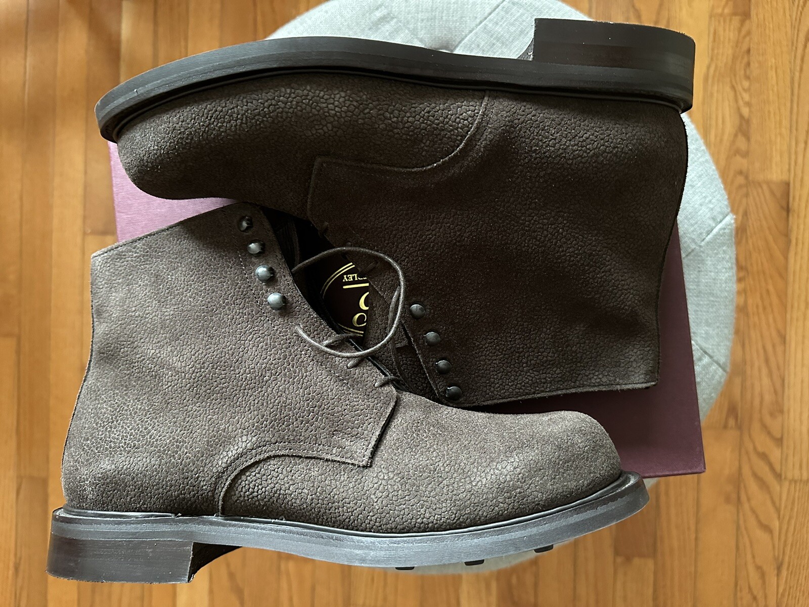 George Cleverley X Mr Porter: Espresso Grain Suede Taron II Derby Boot image 9