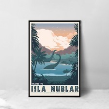 Jurassic Park Retro Travel Poster Movie Wall Art 24x36 Unframed
