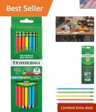 Wood-Cased Pencils, Pre-Sharpened, HB Soft, Neon Colors, 18 Count