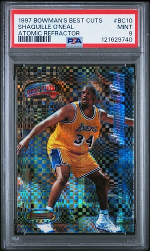 1997 BOWMAN'S BEST BEST CUTS ATOMIC REFRACTOR #BC10 SHAQUILLE O'NEAL PSA 9