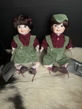 Vtg 1984 SEYMOUR MANN Porcelain Dolls 11” COLLECTORS GUILD NIB Boy & Girl Set