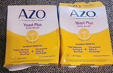 Azo Yeast Plus Dual Relief 60 Tabs 2 Boxes Exp 02/2027