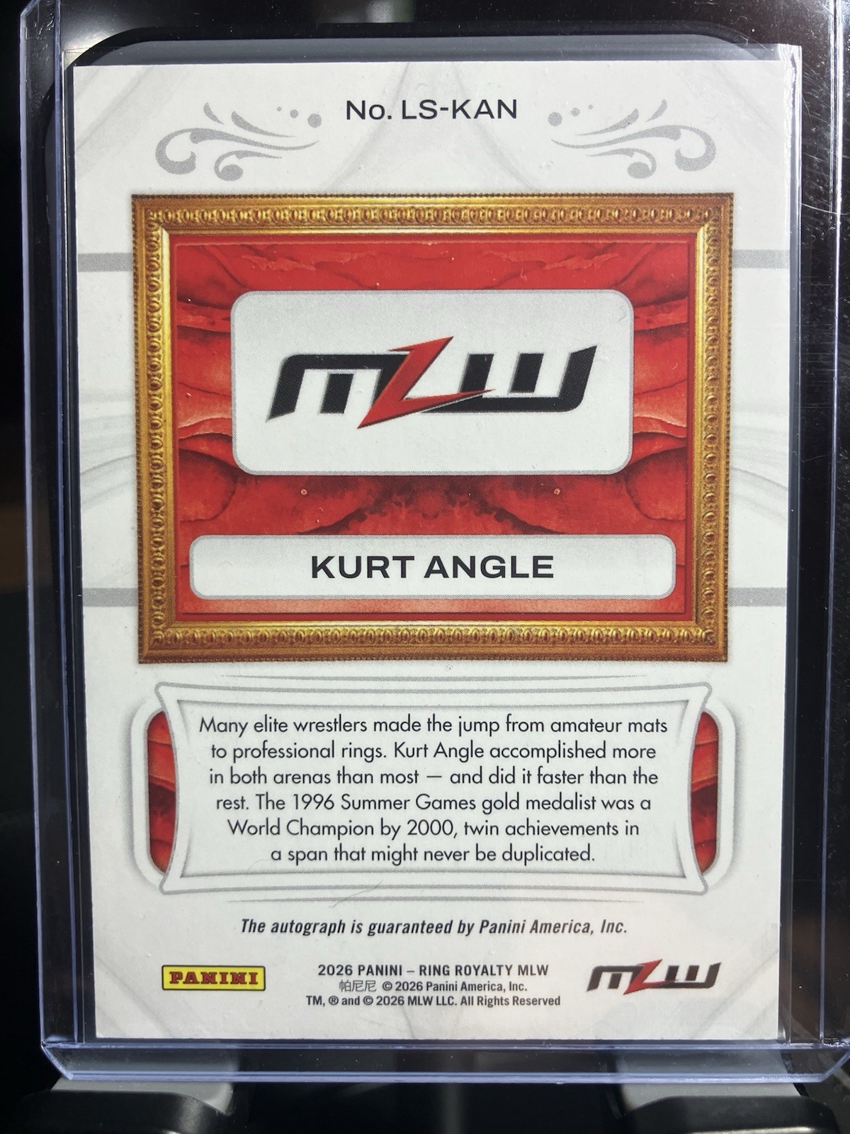 2026 Panini Ring Royalty MLW Kurt Angle Portrait Signatures Auto #LS-KAN view 2