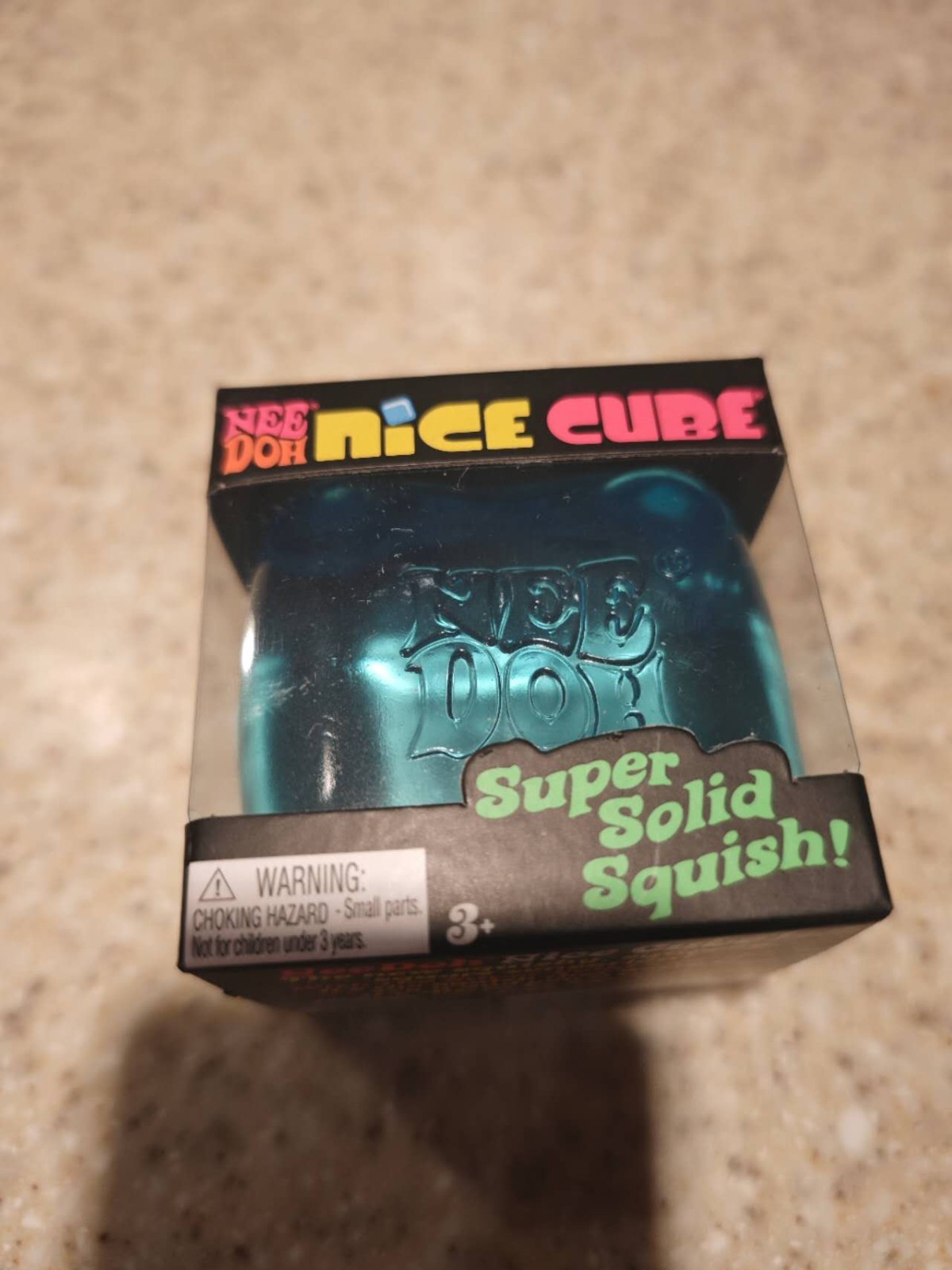 NeeDoh Nice Cube, Satisfying Square Shaped Sensory Toy - Blue