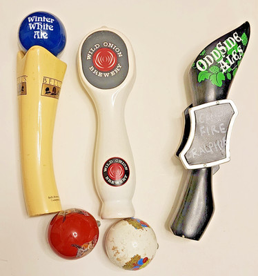 3 Tap Handles With BONUS Ball Tops For Various Drinks