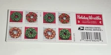 Authentic Made In The USA 2019 USA Forever Stamps Holiday Wreaths Mint FV $15.60