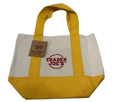 Trader Joe's - Mini Canvas Tote Bag - Yellow - Holiday 2025 - Limited Edition