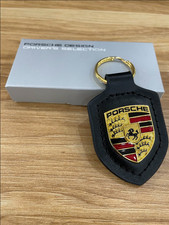 Porsche Black Leather Crest Key Ring Keychain Car Accessory Gift New 2026 Porsche Black Leather Crest Key Ring Keychain Car Accessory Gift New 2026