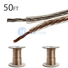 2x 50 FT Feet True 16 GA Gauge AWG Speaker Wire Cable Car Home Audio 2 Conductor