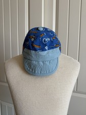 Patagonia Animal Print Fish Infant Baby Sun Hat Cap Boys Size 6 Months 6M Blue
