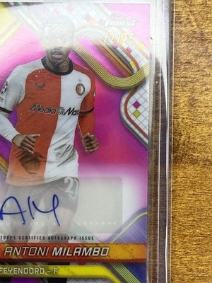 2024-25 Topps Finest UCC Feyenoord Antoni Milambo Auto Magenta Raywave /75