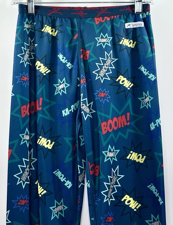 Terramar Base Layer 2 Pc Set Thermals Kids Boys Blue Comic Cartoon Size L 10/12 - Image 4 of 4