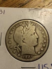 1904 Barber Half Dollar Better Condition Coin Nicely Circulated 90% Silver