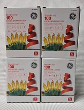 Lot of 4 GE 100 Count 20 ft Gold Incandescent Christmas String Miniature Lights