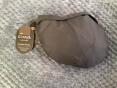 Cirra By Shedrain - Black Grab & Go Packable Poncho New with Tags 