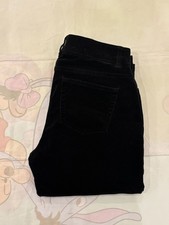 Chaps Women's Corduroy Dress Pants Size 4 Black Straight Leg Elastic Waist Pants