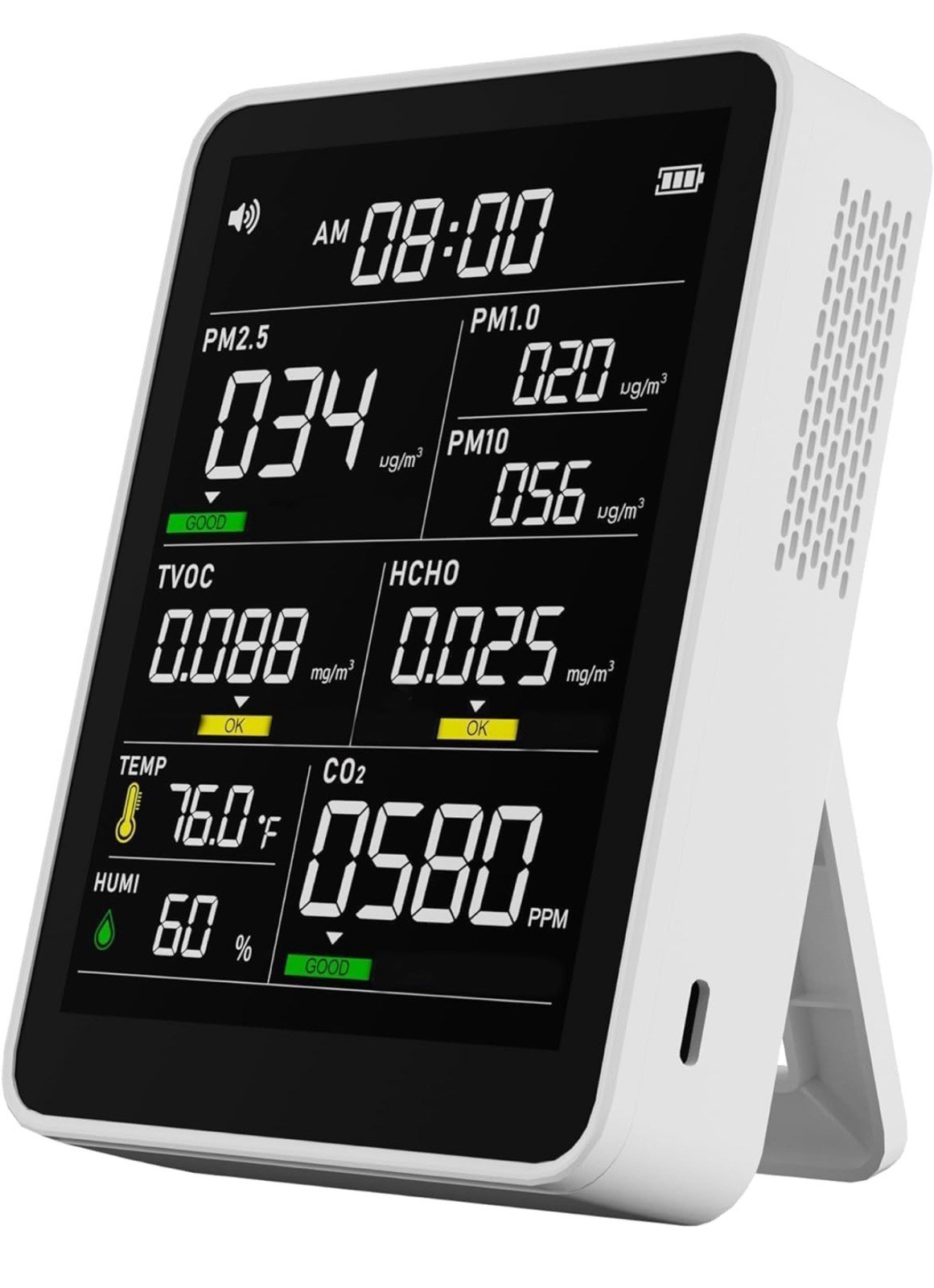 9-in-1 Professional Indoor Air Quality Monitor Indoor Portable PM2.5/PM10/CO2