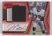 2020 Certified Freshman Fabric Signatures Mirror Red Lynn Bowden Jr Auto 03xg