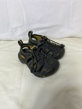 KEEN Kids US 8C Newport H2 Black Leather Washable Waterproof Sandals Shoes